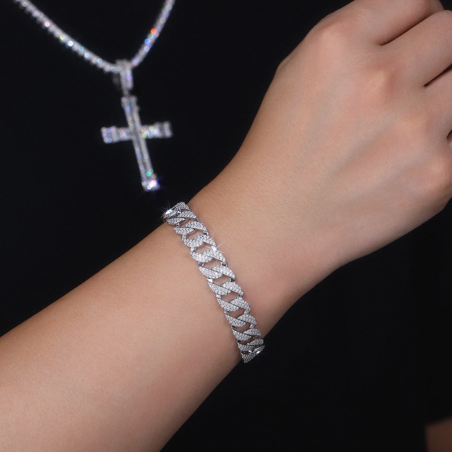 S925 Platinum Moissanite Bracelet  2