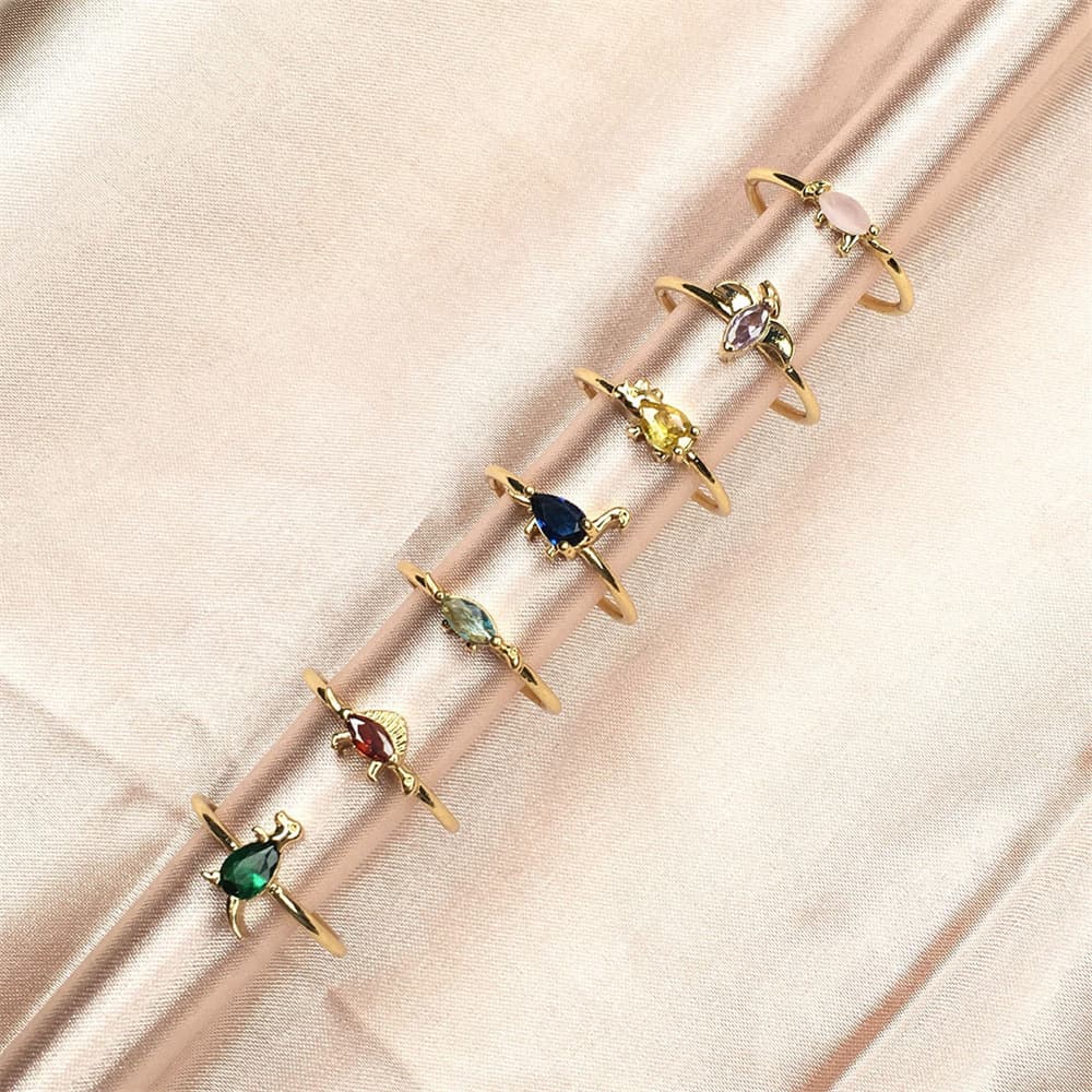 Stacked Zircon Bronze Rings 2