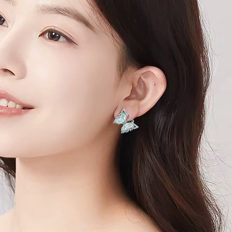Ice Core Ring & Studs — S925 Silver Jade 8