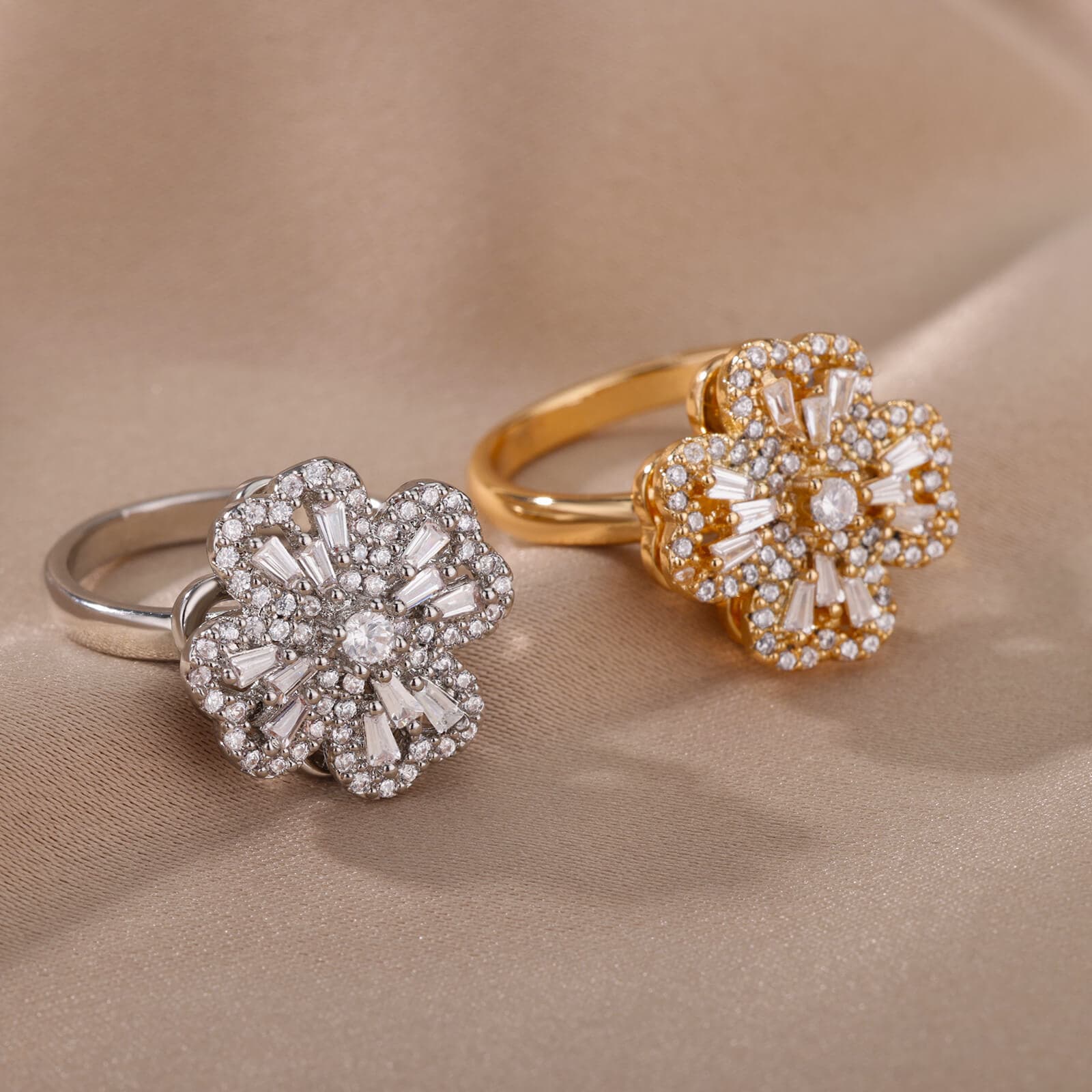 Rotatable Flower Rings  4